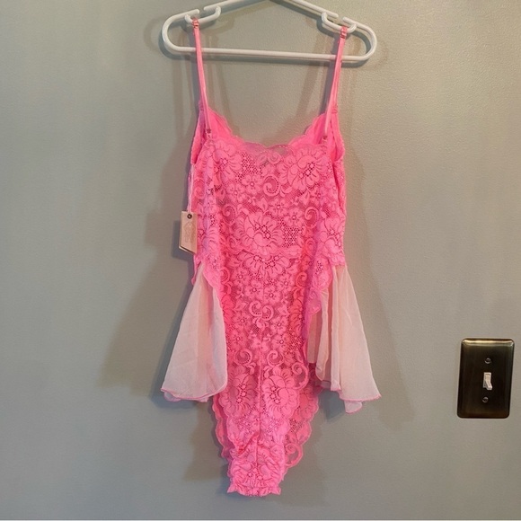 We Are Hah By Free People Maid To Wear Bodysuit hot pink small - Picture 7 of 8